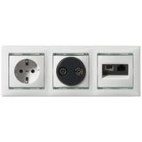 RJ11 + RJ45 socket ivory