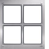 Modesta Frame 4/2 with housing flush-mounted stainless steel matt