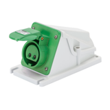 90° ANGLED SURFACE-MOUNTING SOCKET-OUTLET - IP44 - 3P 16A 20-25V and 40-50V 401-500HZ - GREEN - 11H - SCREW WIRING