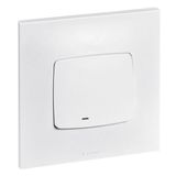 Illuminated switch or two-way switch (LED supplied) Neptune - White