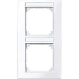 M-PLAN frame, can be labeled twice, vertical installation, active white glossy