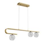 Clear Structured Glass & Brass Gold Steel LED G9 3x5 Watt 230 Volt IP20 Bulb Excluded L: 80 W: 10 H: 180 cm