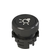 Black shaven push button with marking E2 1PU2R121L16