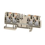 Feed-through terminal block, PUSH IN, 4 mm², 800 V, 32 A, Number of co