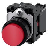 Pushbutton, 22 mm, round, plastic, red, pushbutton, raised, momentary contact type, with holder .... 3SU1100-0BB20-1CA0-Z Y13