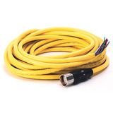 Allen-Bradley, 889M-FX9AE-10, M23, Female, Straight, 12-P/ 9-Con, PVC Cable, Yellow, Unshielded, IEC Color Coded, No Connector, 10 meter (32.8 feet)