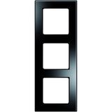 Afdekramen NOVA Elements Glas,3voudig, Polished Onyx zwart