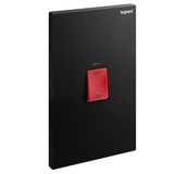 Galion - 2 gangs vertical double pole 45A switch with red power indicator - Matt Black