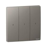 Mallia Senses - 3 gang wireless switch - Dark Silver