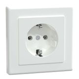 SCHUKO socket outlet with full cover plate, screw lift terminals, active white glossy, M-SMART