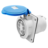 10° ANGLED FLUSH-MOUNTING SOCKET-OUTLET HP - IP44/IP54 - 3P+N+E 63A 200-250V 50/60HZ - BLUE - 9H - MANTLE TERMINAL