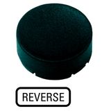 Button plate, raised black, REVERSE