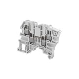 MODULAR TERMINAL BLOCKS, FEED-THROUGH, SCREW CLAMP TERMINAL BLOCK, GRAY, PRODUCT SPACING .236 IN [6 MM], 4 POSITION, DIN RAIL