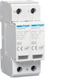 Surge arrester T2 2P 15kA 1kV TT-TNS + AUXILIARY CONTACT