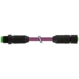 M12 male 0°/M12 fem. 0° A-cod. Lite PUR AWG24+22 shielded vt+dragch 5m