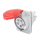 10° ANGLED FLUSH-MOUNTING SOCKET-OUTLET HP - IP44/IP54 - 3P+E 32A 380-415V 50/60HZ - RED - 6H - FAST WIRING