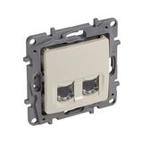 Double RJ45 socket category 6 STP ivory