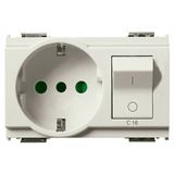 2P+E 16A P30 outlet+C16 CB white