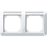 1-M frame, 2f. m. label holder, horizontal installation, polar white glossy