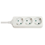 3-Way Schuko Mains Power Extension Schuko sockets, 45° angled