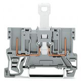 2-pin disconnect carrier terminal block with shield contact for DIN-ra