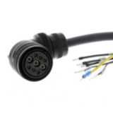G5 series servo motor power cable, 5 m, braked, 750 W to 2 kW
