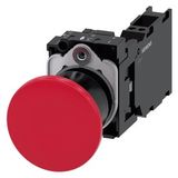 Mushroom pushbutton, 22 mm, round, plastic, red, 40mm, latching, pull-to-unlatch  3SU1100-1BA20-3FA0-Z X90