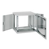 Wall-Mounted Open Box 12U W600 D400 Fixed 19" Glazed Door R7035