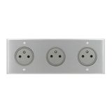 Art d'Arnould universe Triple memory socket 2P+E Surface 16A 250V - brushed steel