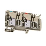 Potential distributor terminal, PUSH IN, 500 V, TS 35, dark beige