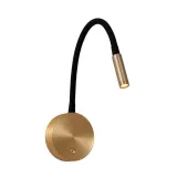 Lucide ASJA - Wall spot / Wall lamp - LED Dimming. - 1x3W 2700K - With USB charging point - Matt Gold / Brass