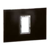 Plate Arteor - Italian / US standard - square - 1 module - mirror black