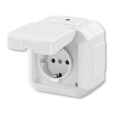 5518N-C03540 B Socket outlet with earthing contacts, with hinged lid, for multiple mounting