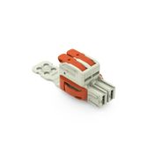 1-conductor female connector lever Push-in CAGE CLAMP® light gray