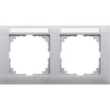 M-Pure frame, 2-fold with label holder, horizontal installation, aluminum,