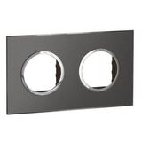 Arteor™ - Italian / US standard plate round version 4 modules - Brushed Metal - Black