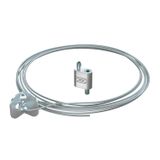 QWT UW 2 2M G Suspension wire with universal angle 2x2000mm