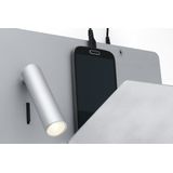 SUAU USB GREY WALL LAMP WITH LED RIGHT READER HIGH