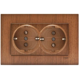 Novella Walnut Tree Child Protected Double Earth Socket