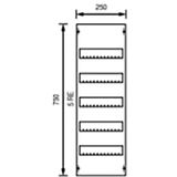 AS15 Cover, Field width: 1, Rows: 5, 750 mm x 250 mm x 26.5 mm, IP2XC