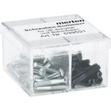 Assortment of screws in plastic box