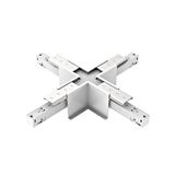 48V RECESSED TRACK X-CONNECTOR WHITE