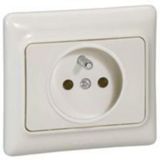 2P+E French standard socket outlet Kaptika - flush mounting - 16 A 250 V~ - ivory