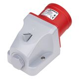 CEE-Wall mounted plug, 5-pole, 32A, 400V, IP44