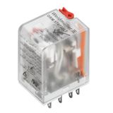 Miniature industrial relay, 48 V AC, red LED, 4 CO contact (AgNi flash