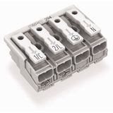 Lighting connector push-button, external without ground contact white