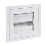 Flush-mounting cabinet Nedbox - transparent door - 1 row - 12+2 modules