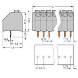 PCB terminal block push-button 1.5 mm² orange