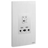 281135BA Mallia Senses 2 gang shaver socket outlet - 120/240 volts