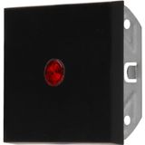 HK07 - Flächenwippe mit Linse rot, Farbe: schwarz matt